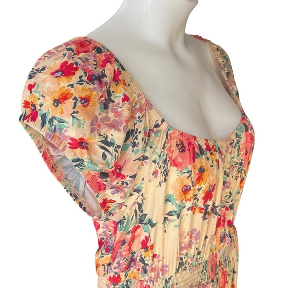 Torrid Mini Lenny Smocked Dress Multi Floral Womens Size 2X Cottagecore Boho NWT - Picture 4 of 12